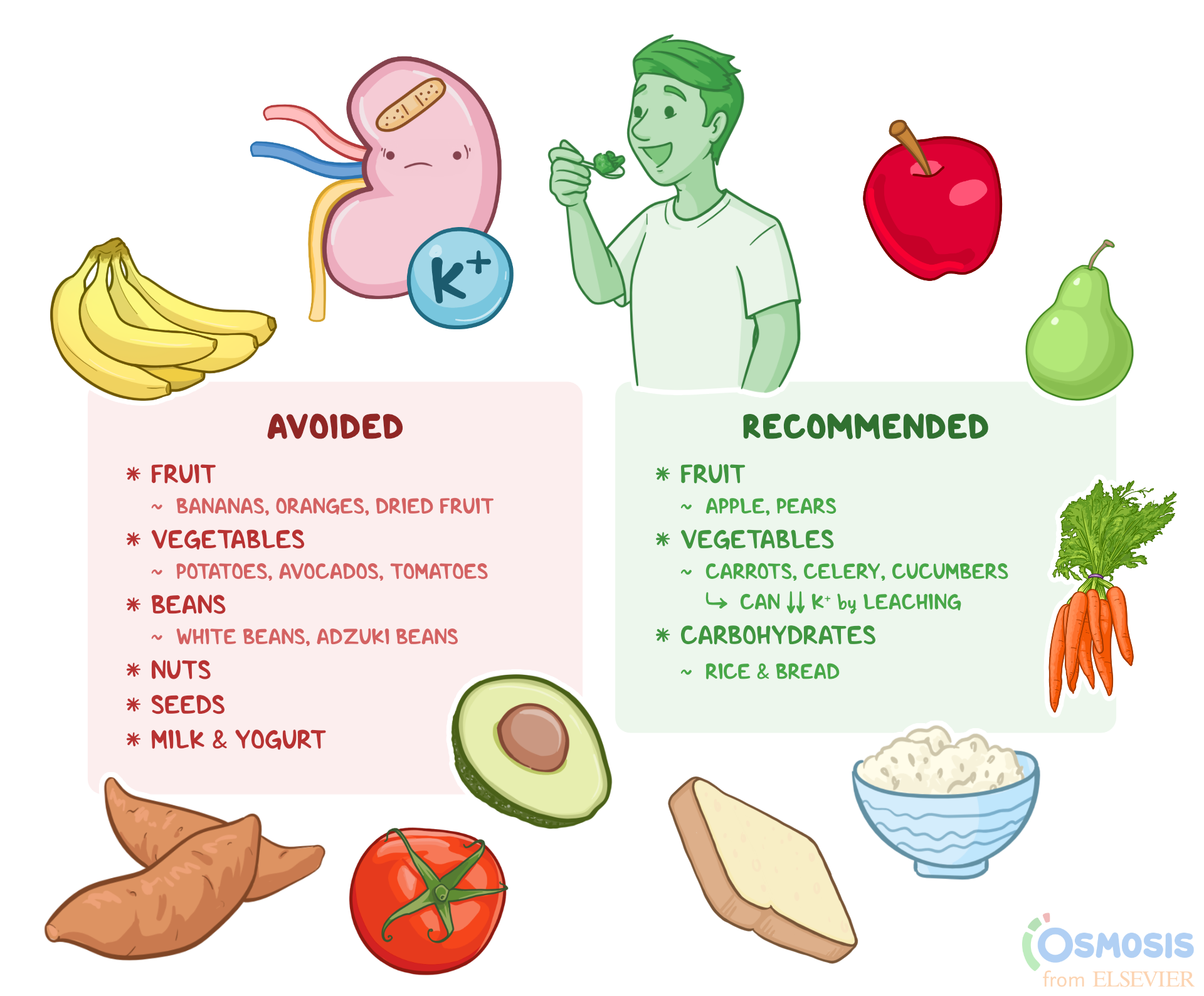 Image discussing dietary strategies for potassium control